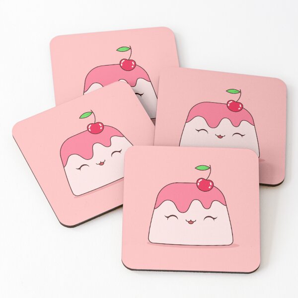 Item preview, Cute Kawaii Cherry Pudding Dessert Character Illustration Design designed and sold by CozyLittleShop.