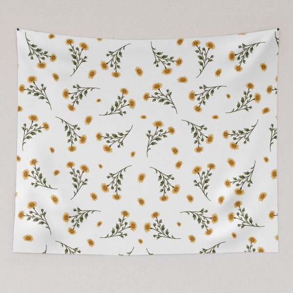 Item preview, Vintage Yellow Daisy Floral Pattern | Cottagecore Botanical Seamless Flower Print designed and sold by neenu-bhasin11.