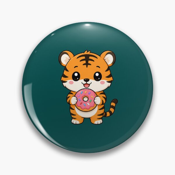 Item preview, Cute Tiger Eating Donut Sweet Treat Cartoon designed and sold by Seculinator.