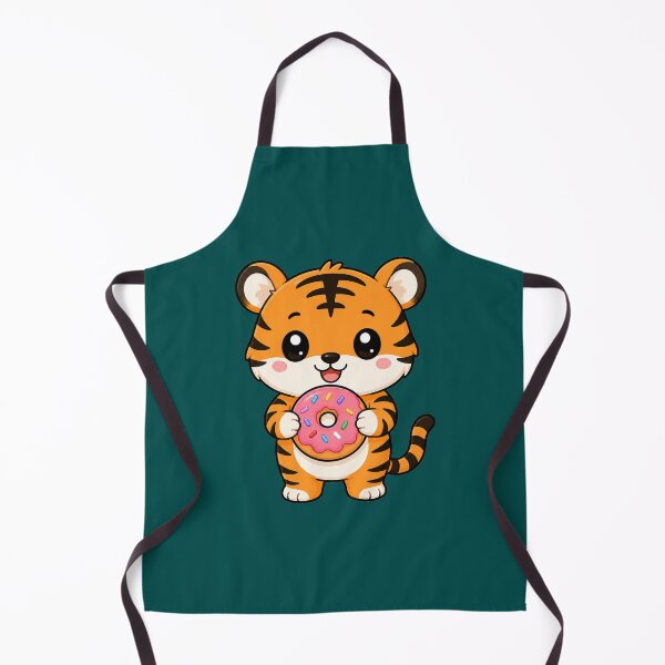 Item preview, Cute Tiger Eating Donut Sweet Treat Cartoon designed and sold by Seculinator.