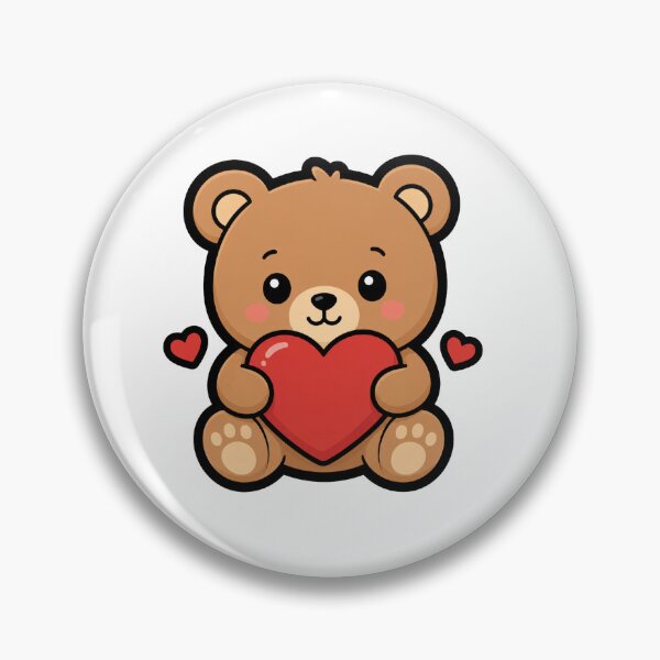 Item preview, Cute Teddy Bear Holding Heart | Kawaii Bear Cartoon | Adorable Love Sticker & T-Shirt Design designed and sold by Lovestickerco.