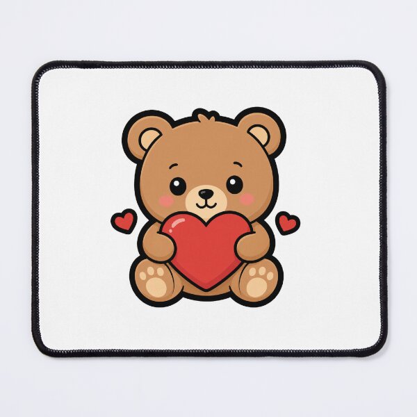 Item preview, Cute Teddy Bear Holding Heart | Kawaii Bear Cartoon | Adorable Love Sticker & T-Shirt Design designed and sold by Lovestickerco.