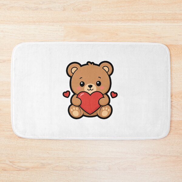 Item preview, Cute Teddy Bear Holding Heart | Kawaii Bear Cartoon | Adorable Love Sticker & T-Shirt Design designed and sold by Lovestickerco.