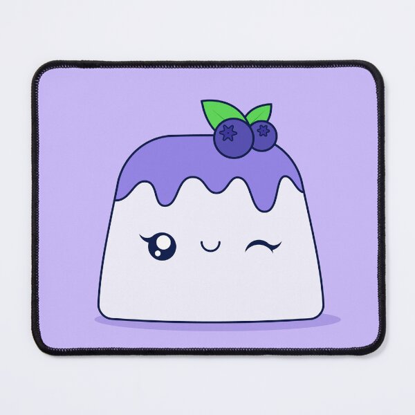 Item preview, Cute Kawaii Blueberry Pudding Dessert Character Illustration Design designed and sold by CozyLittleShop.