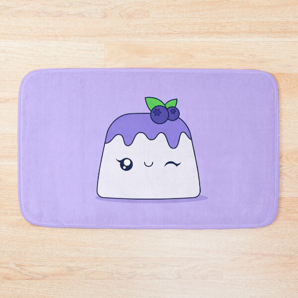 Item preview, Cute Kawaii Blueberry Pudding Dessert Character Illustration Design designed and sold by CozyLittleShop.