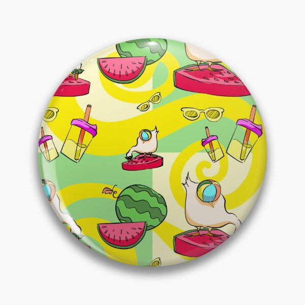 Item preview, Whimsical Summer Duck and Watermelon Seamless Pattern designed and sold by zanaxxer.