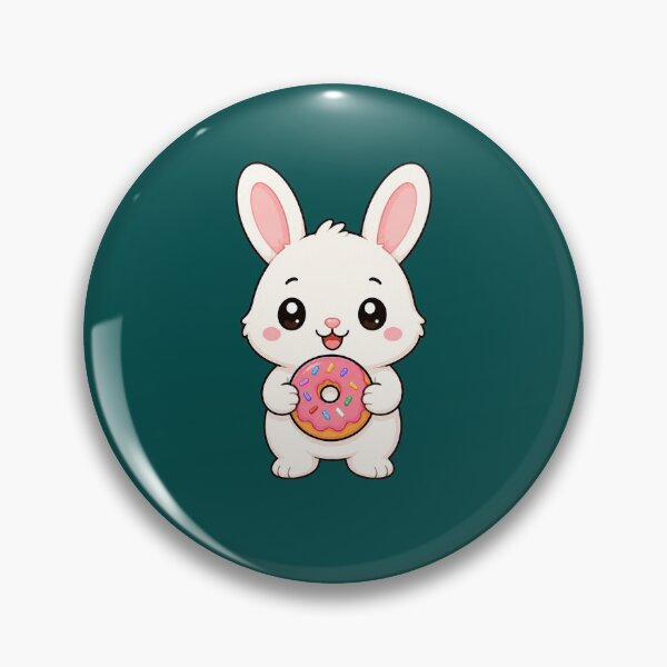 Item preview, Cute Bunny Eating Donut Sweet Treat Cartoon designed and sold by Seculinator.