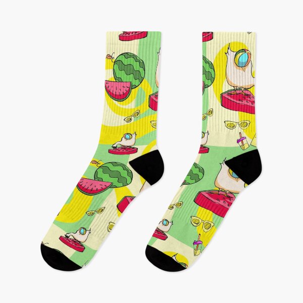 Item preview, Whimsical Summer Duck and Watermelon Seamless Pattern designed and sold by zanaxxer.