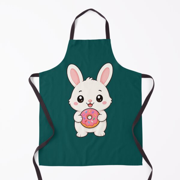 Item preview, Cute Bunny Eating Donut Sweet Treat Cartoon designed and sold by Seculinator.