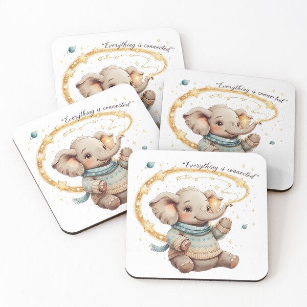 Item preview, Everything Is Connected Cute Vintage Elephant Space Aesthetic designed and sold by AQUILAKREO.