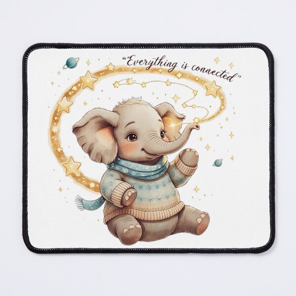 Item preview, Everything Is Connected Cute Vintage Elephant Space Aesthetic designed and sold by AQUILAKREO.