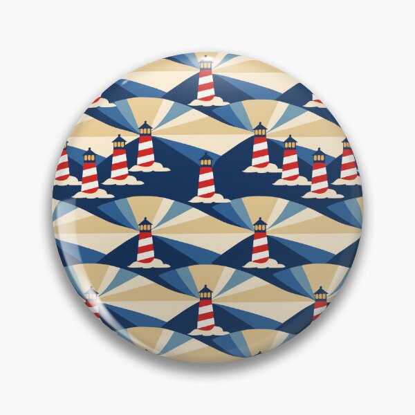 Item preview, Colorful Lighthouse Coastal Lights Pattern designed and sold by Studio Pico.