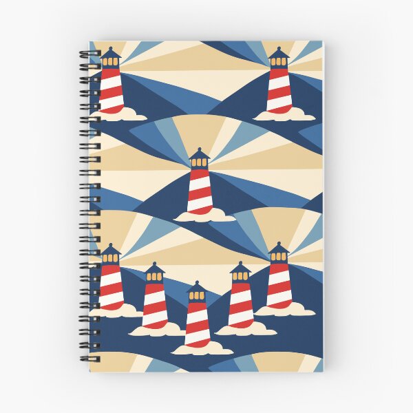 Item preview, Colorful Lighthouse Coastal Lights Pattern designed and sold by Studio Pico.