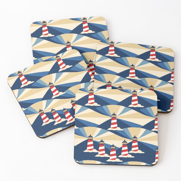 Item preview, Colorful Lighthouse Coastal Lights Pattern designed and sold by Studio Pico.