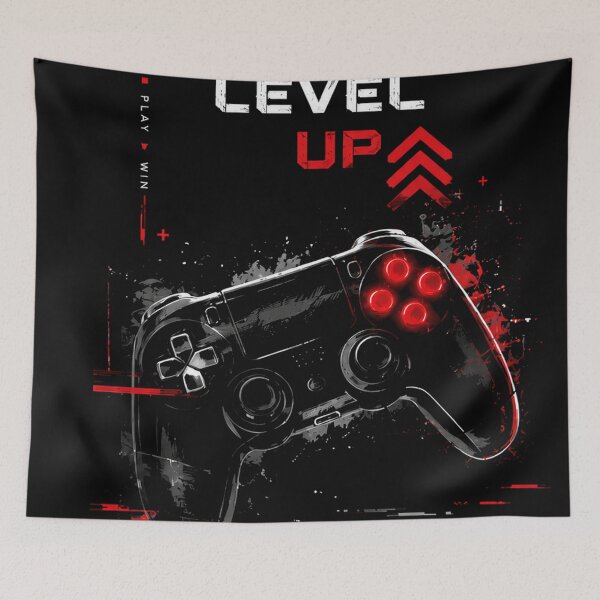 Item preview, Level Up Gaming Controller | Red & Black Gamer Aesthetic Graphic T-Shirt Design designed and sold by NBT-NOVA.