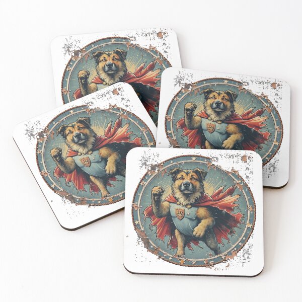 Item preview, Superhero Dog Vintage Retro Cape Paw Shield Hero Art designed and sold by PawsRetroStudio.