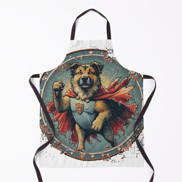Item preview, Superhero Dog Vintage Retro Cape Paw Shield Hero Art designed and sold by PawsRetroStudio.