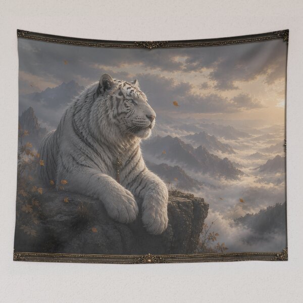 Item preview,  White Tiger Above the Clouds Framed Wall Art designed and sold by ManJiangHong.