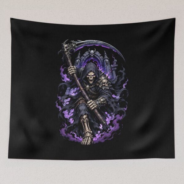 Item preview, Furious Grim Reaper Charging Through Cursed Stone Gate designed and sold by Tong4130.