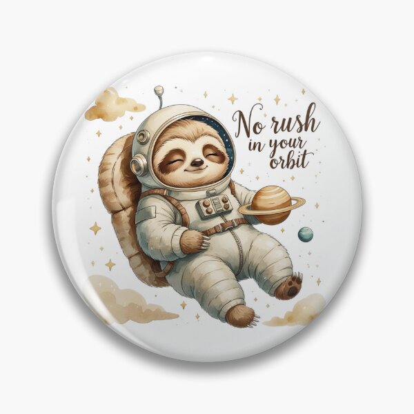 Item preview, No Rush In Your Orbit Cute Vintage Sloth Space Astronaut designed and sold by AQUILAKREO.