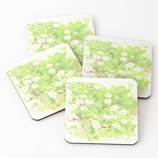Item preview, Soft Pastel Wild Daisy Meadow Watercolor Vignette designed and sold by BalkanBloom.