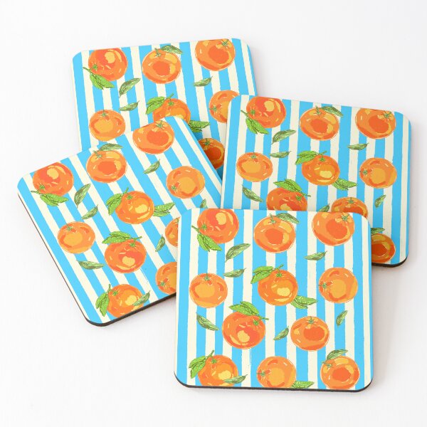 Item preview, Trendy Orange in Stripes Mediterranean Summer Illustration designed and sold by MaiZephyr.
