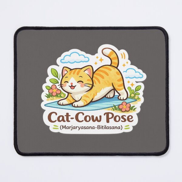Item preview, Cute Yoga Cat – Cat-Cow Pose (Marjaryasana–Bitilasana) Kawaii Sticker designed and sold by Trigart-art.