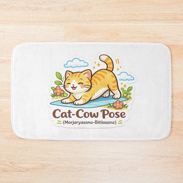 Item preview, Cute Yoga Cat – Cat-Cow Pose (Marjaryasana–Bitilasana) Kawaii Sticker designed and sold by Trigart-art.