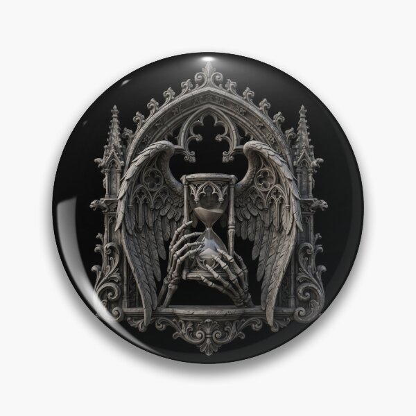 Item preview, Hourglass with Wings and Bone Hand — Gothic Sculpture designed and sold by David Mateo ArtWorks.