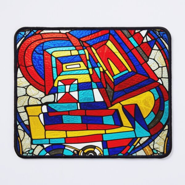 Item preview, mosaic machine stained glass colorful geometric abstract design designed and sold by SmashingDeals.