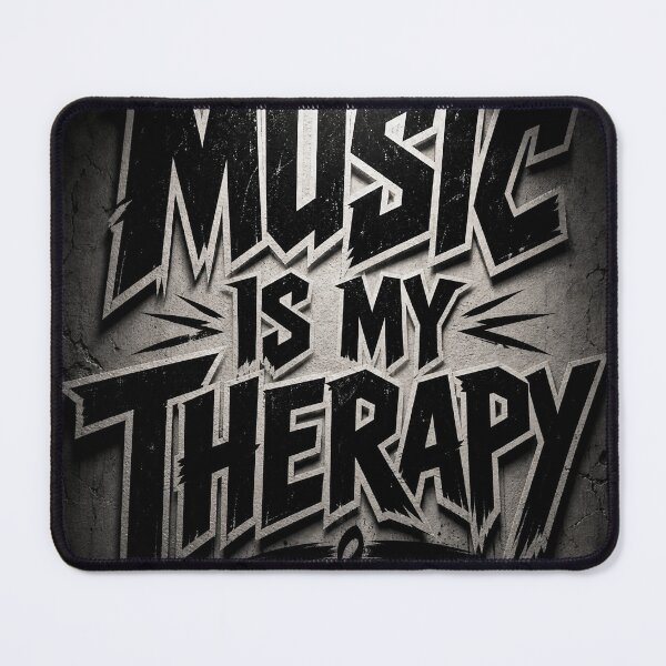 Item preview, Music Is My Therapy – Bold Distressed Typography Art Print designed and sold by Jandedan.
