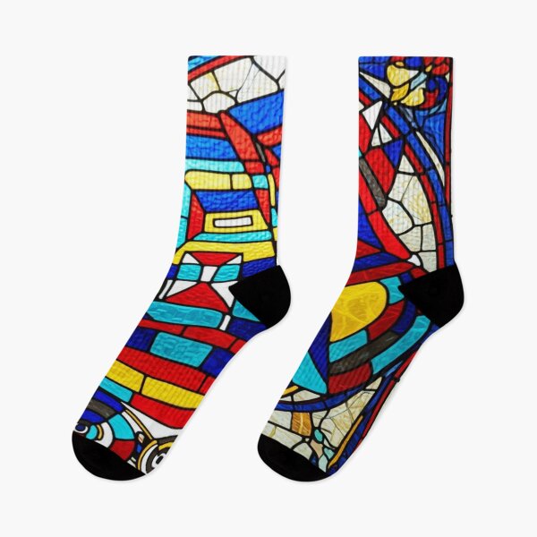 Item preview, mosaic machine stained glass colorful geometric abstract design designed and sold by SmashingDeals.