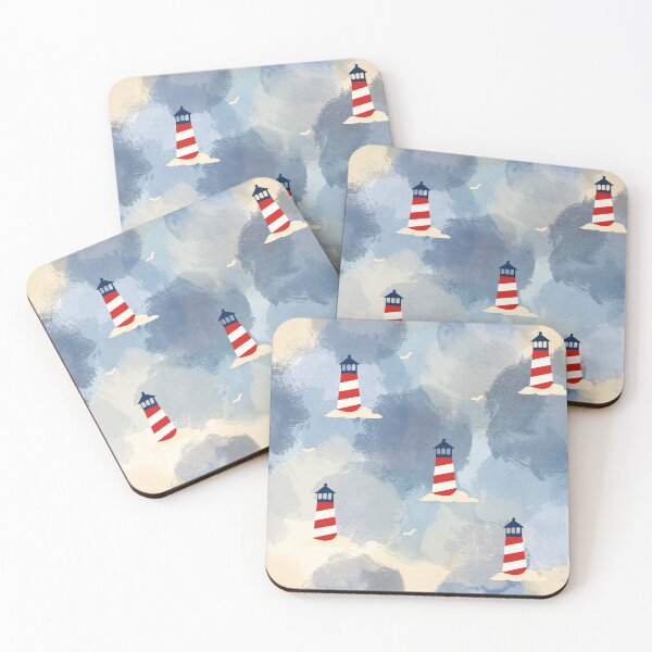 Item preview,     Classic Coastal Lighthouse Watercolor Seamless Pattern designed and sold by Studio Pico.