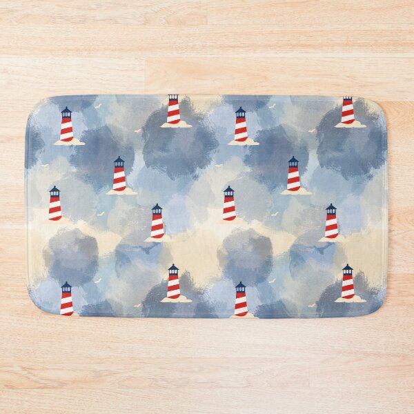Item preview,     Classic Coastal Lighthouse Watercolor Seamless Pattern designed and sold by Studio Pico.