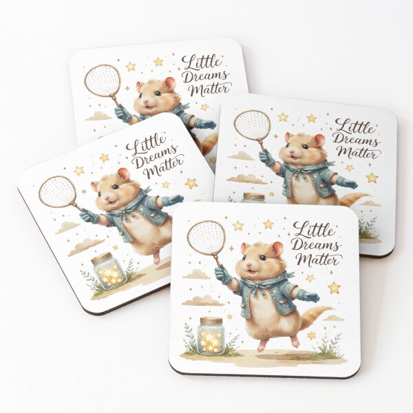 Item preview, Little Dreams Matter Cute Vintage Hamster Space Stars designed and sold by AQUILAKREO.