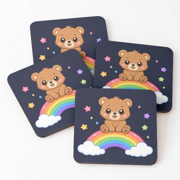 Item preview, Cute Bear Sitting On Rainbow Magic Cartoon designed and sold by Seculinator.