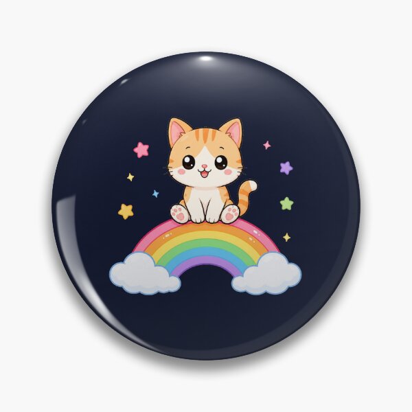 Item preview, Cute Cat Sitting On Rainbow Magic Cartoon designed and sold by Seculinator.