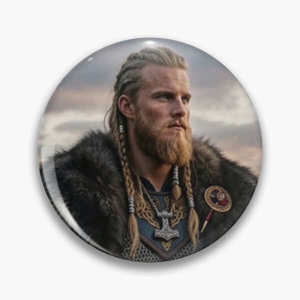 Item preview, Viking Prince Standing in Nordic Fjord designed and sold by RoyalDeluxGo.