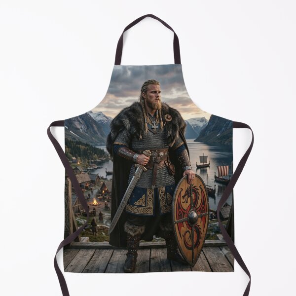 Item preview, Viking Prince Standing in Nordic Fjord designed and sold by RoyalDeluxGo.