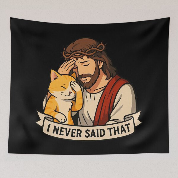 Item preview, Jesus Never Said That Kawaii Cat designed and sold by plushism.