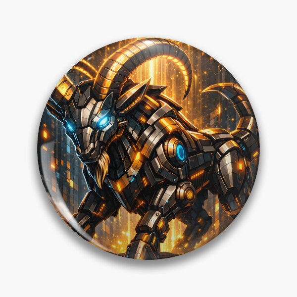 Item preview, Cyberpunk Capricorn – Golden Mecha Goat of Neo Tokyo designed and sold by Neo Tokio.