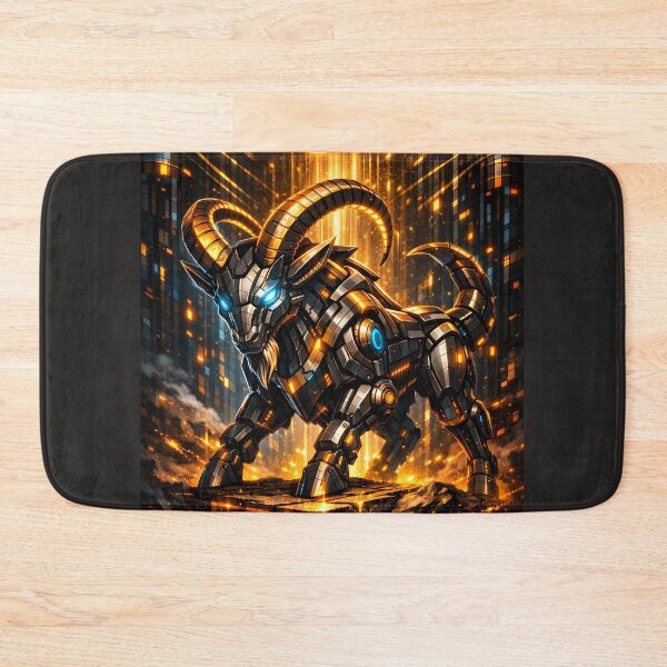 Item preview, Cyberpunk Capricorn – Golden Mecha Goat of Neo Tokyo designed and sold by Neo Tokio.