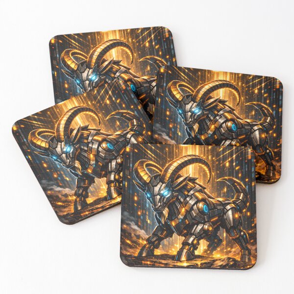Item preview, Cyberpunk Capricorn – Golden Mecha Goat of Neo Tokyo designed and sold by Neo Tokio.