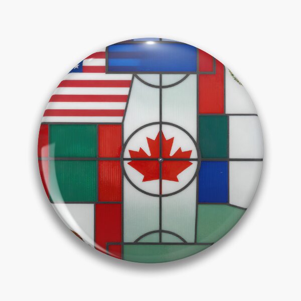 Item preview, North America Soccer Pitch Stained Glass Art designed and sold by Gallery-yuuna .