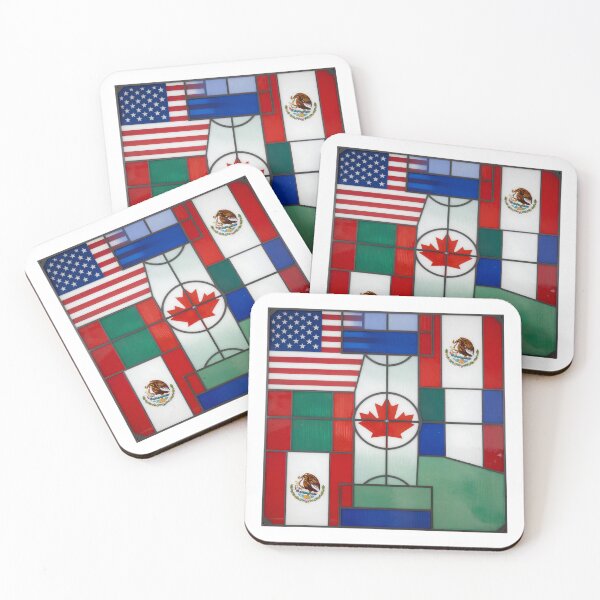Item preview, North America Soccer Pitch Stained Glass Art designed and sold by Gallery-yuuna .