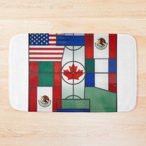 Item preview, North America Soccer Pitch Stained Glass Art designed and sold by Gallery-yuuna .
