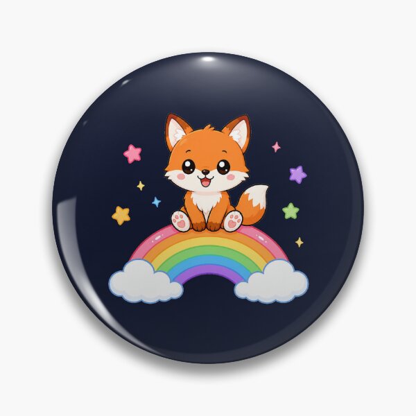Item preview, Cute Fox Sitting On Rainbow Magic Cartoon designed and sold by Seculinator.