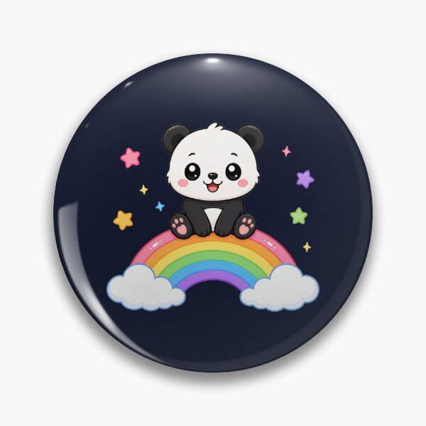 Item preview, Cute Panda Sitting On Rainbow Magic Cartoon designed and sold by Seculinator.