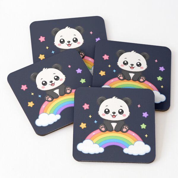 Item preview, Cute Panda Sitting On Rainbow Magic Cartoon designed and sold by Seculinator.