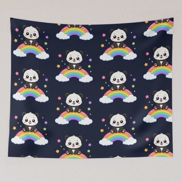 Item preview, Cute Panda Sitting On Rainbow Magic Cartoon designed and sold by Seculinator.